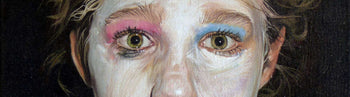 Image shows a cropped section of a portrait painting by Catherine MacDiarmid
