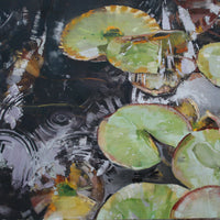 James Fotheringhame at The Biscuit Factory. Image shows painted lily pads.