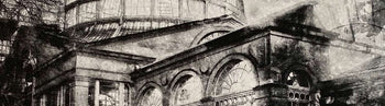 Image shows a cropped section of a black and white print by Lindsey Moran