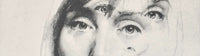 Image shows a cropped section of an abstract portrait by Isobel Peachey