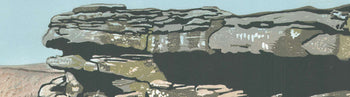 Image shows a cropped section of a landscape print by Katherine Rhodes