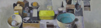 Image shows a cropped section of a still life painting by David A P Thomas
