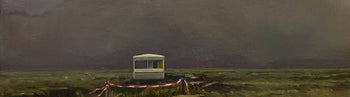Image shows a cropped section of an atmospheric landscape painting by Lois Wallace.