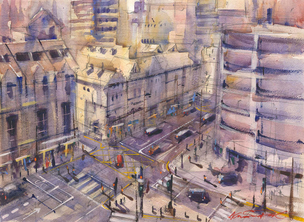 Percy Street Newcastle by Alan Smith Page | Contemporary Paintings for Sale at The Biscuit Factory Newcastle 