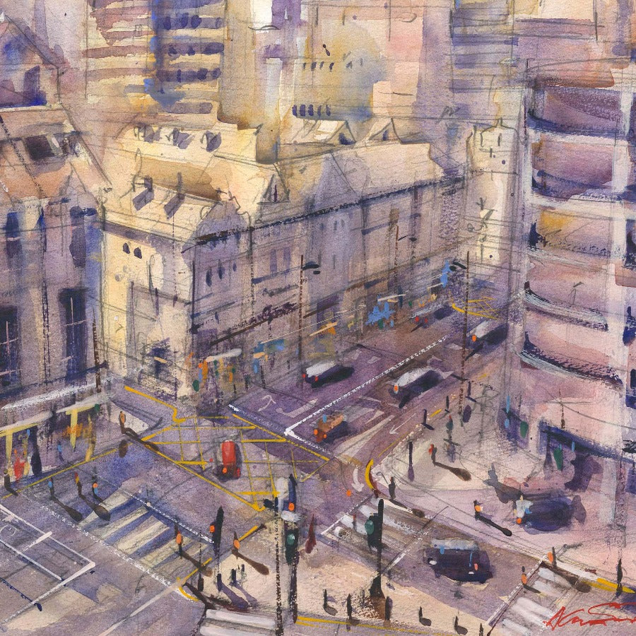 Percy Street Newcastle by Alan Smith Page | Contemporary Paintings for Sale at The Biscuit Factory Newcastle
