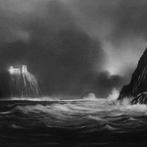 Bass Rock East Lothian by Chris Knox | Contemporary graphite drawing for sale at The Biscuit Factory Newcastle 