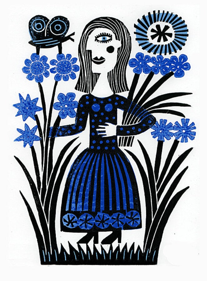Blue Flowers by Hilke MacIntyre | Contemporary Print for sale at The Biscuit Factory Newcastle