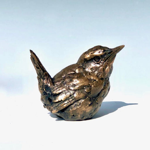 Bronze Wren by Simon Griffiths, a cold cast bronze sculpture of a wren. | Original sculpture for sale at The Biscuit Factory Newcastle