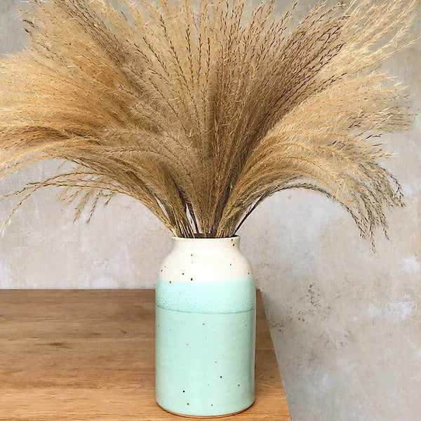 Bottle Vase by Emily Doran, a ceramic vase in green | Original homeware for sale at The Biscuit Factory Newcastle