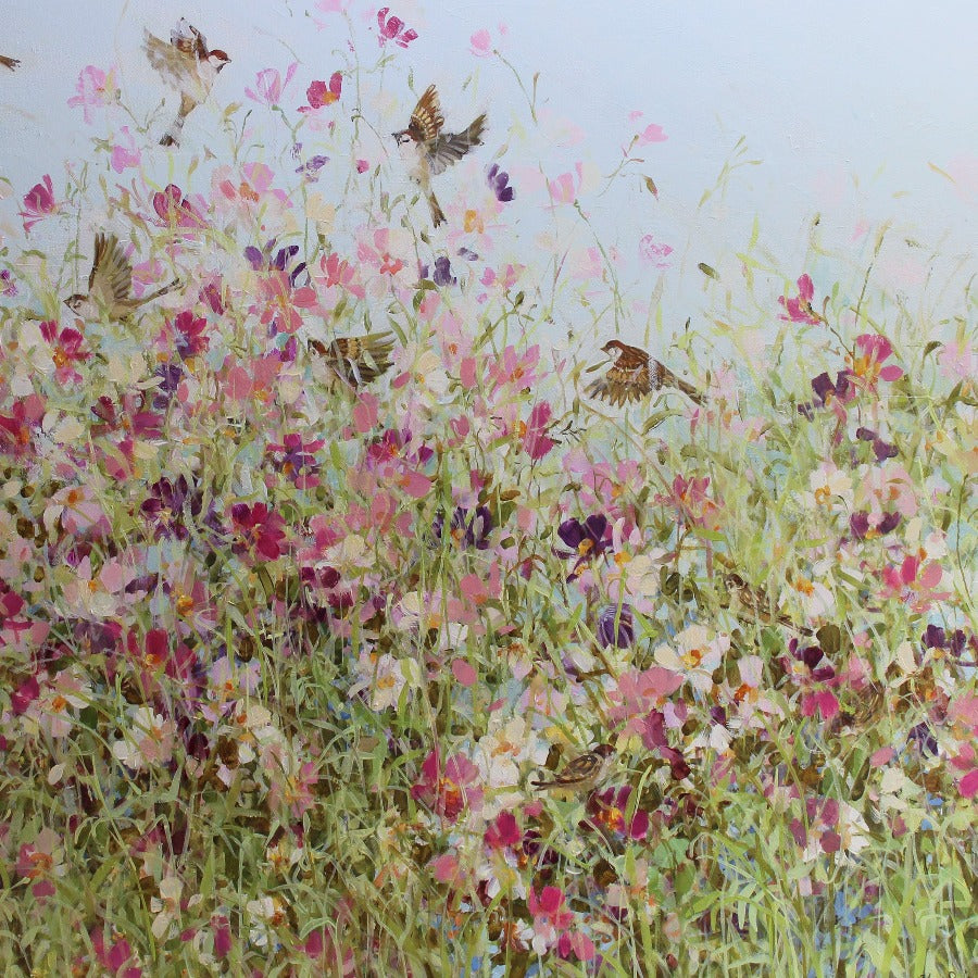 Cosmos Garden by Fletcher Prentice | Contemporary Landscape paintings for sale at The Biscuit Factory Newcastle 