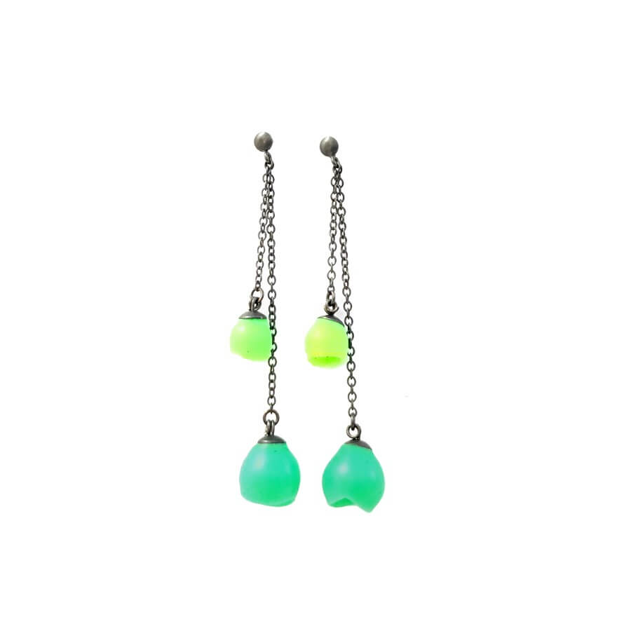 Chain Drops Small - Green Fade by Jenny Llewellyn | Contemporary jewellery for sale at The Biscuit Factory Newcastle 