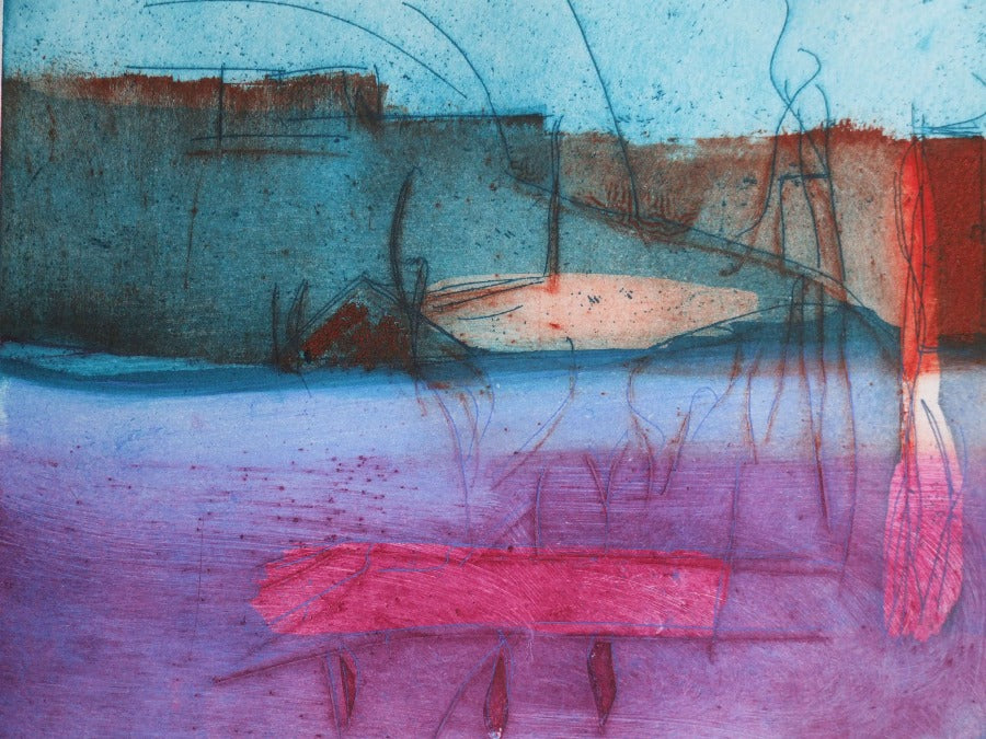 Estuary by Louise Davies | Limited edition collagraph prints available for sale at The Biscuit Factory Newcastle