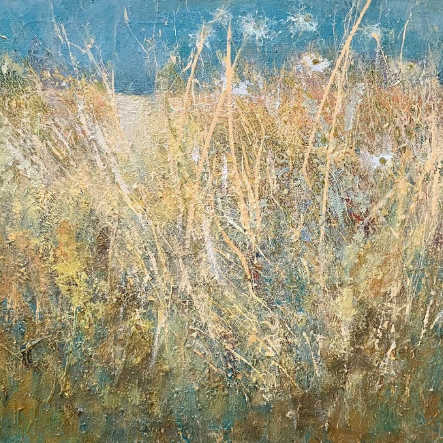 Field with Ragged Robin, Kelso by John McClenaghen | Contemporary Painting for sale at The Biscuit Factory Newcastle 