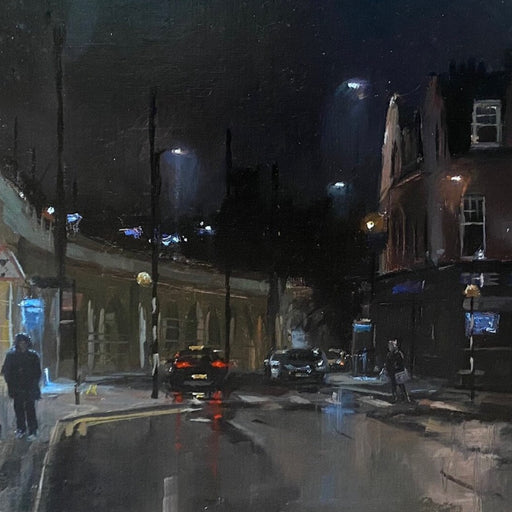 Forth Street Night Nocturne by Kevin Day | Contemporary Painting for sale at The Biscuit Factory Newcastle 