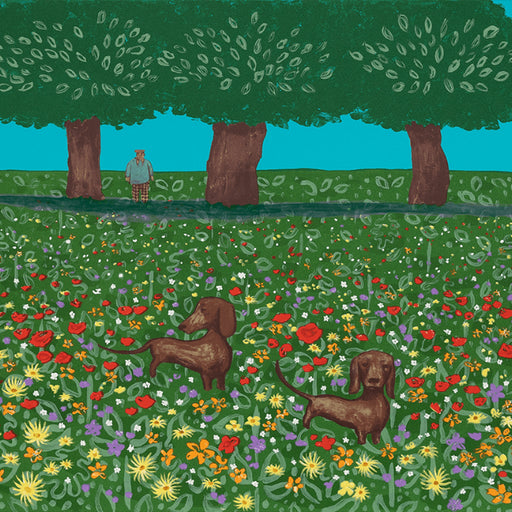 Hockney's Dog's Summer by Mychael Barratt | Contemporary Painting for sale at The Biscuit Factory Newcastle