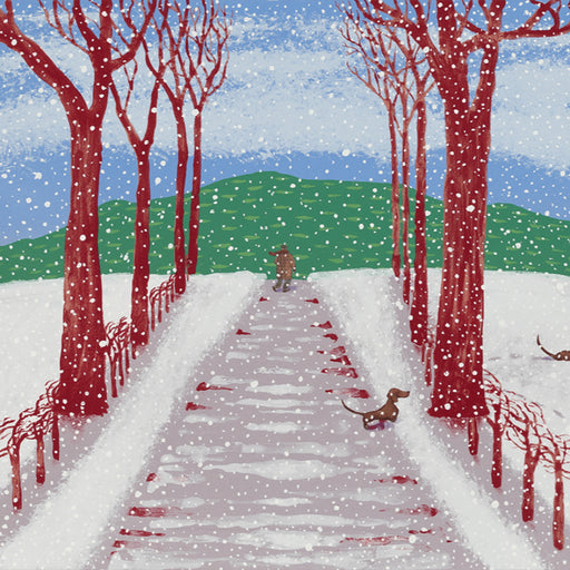 Hockney's Dog - Winter by Mychael Barratt | Contemporary Painting for sale at The Biscuit Factory Newcastle 
