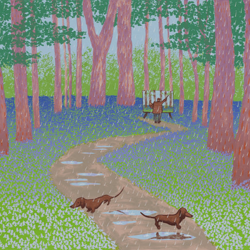 Hockney's Dog Spring by Mychael Barratt | Contemporary Pritn for sale at The Biscuit Factory Newcastle
