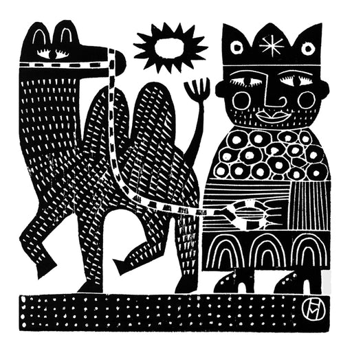 King and Camel by Hilke MacIntyre | Contemporary Linocut for sale at The Biscuit Factory Newcastle 