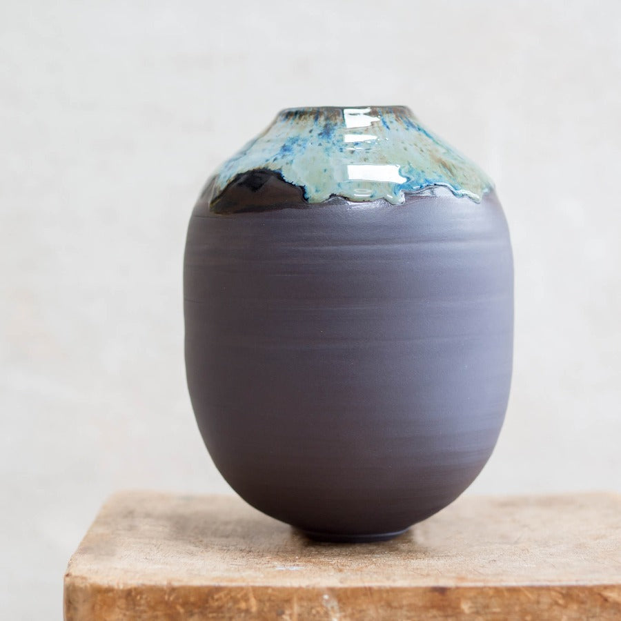 Limestone Tenmoku Collection: Large Moon Jar by Kirsty Adams | Contemporary Ceramics for sale at The Biscuit Factory Newcastle 