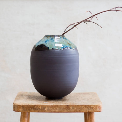 Limestone Tenmoku Collection: Large Moon Jar by Kirsty Adams | Contemporary Ceramics for sale at The Biscuit Factory Newcastle