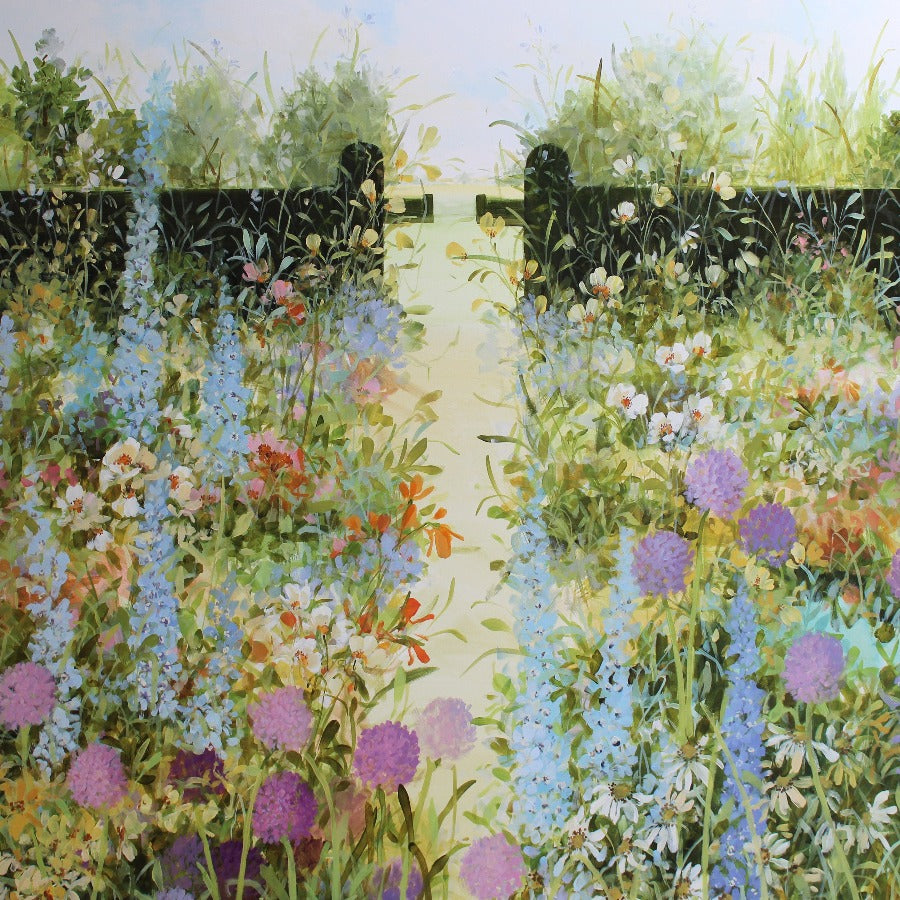 Memories of a Summer Garden by Fletcher Prentice | Contemporary painting for sale at The Biscuit Factory Newcastle 