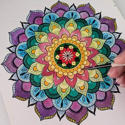 Mindful Mandala painting workshop with Sofia Barton at The Biscuit Factory Newcastle
