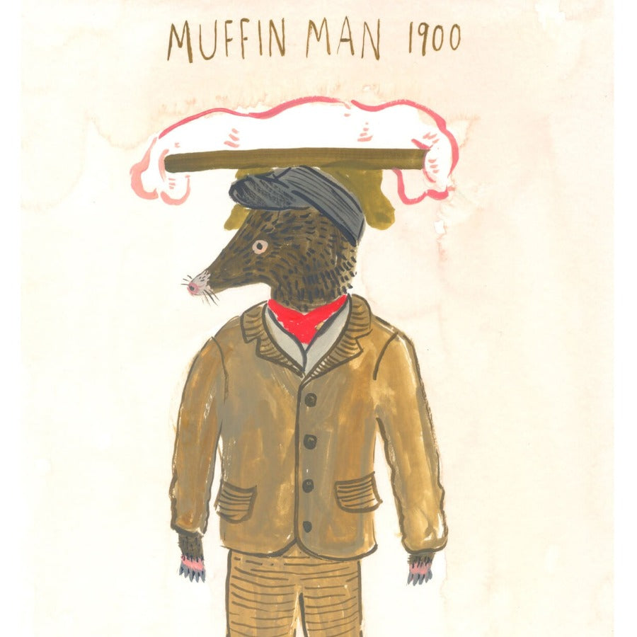 Mole Muffin Man by Trina Dalziel | Contemporary Painting for sale at The Biscuit Factory Newcastle 