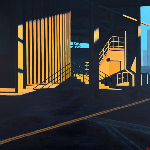 Milburn Stand by Anthony Downie, an original painting of a stadium entrance. Contemporary art for sale at The Biscuit Factory Newcastle