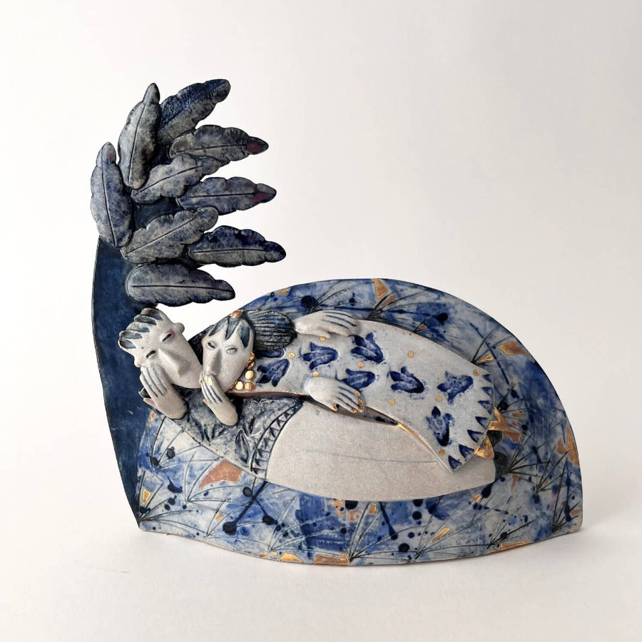 On a Blue Delphinium Day by Helen Martino | Contemporary Ceramics for sale at The Biscuit Factory Newcastle 
