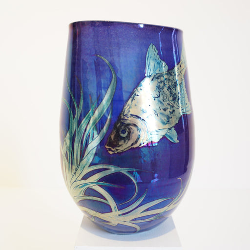 Oval Fish & Weed Vase