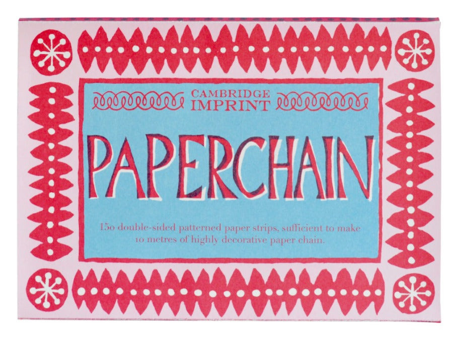 A paperchain kit by Cambridge Imprint in a pink and blue patterned box. | Unique gift ideas at The Biscuit Factory Newcastle