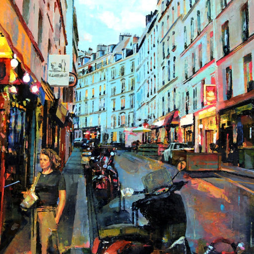 Parisian Dusk by Mark Sofilas | Contemporary Painting for sale at The Biscuit Factory Newcastle 