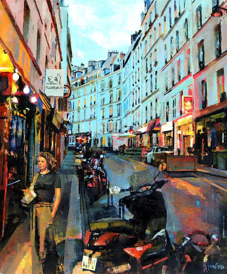Parisian Dusk by Mark Sofilas | Contemporary Painting for sale at The Biscuit Factory Newcastle