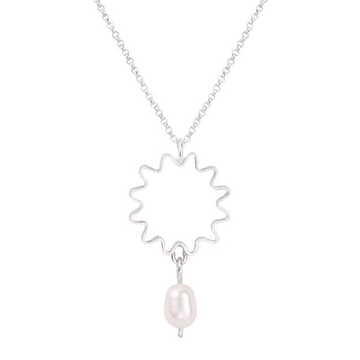 Mini Pearl Pendant by Olivia Taylor, A silver necklace with a pearl droplet. | Contemporary Jewellery for sale at The Bisct Factory Newcastle