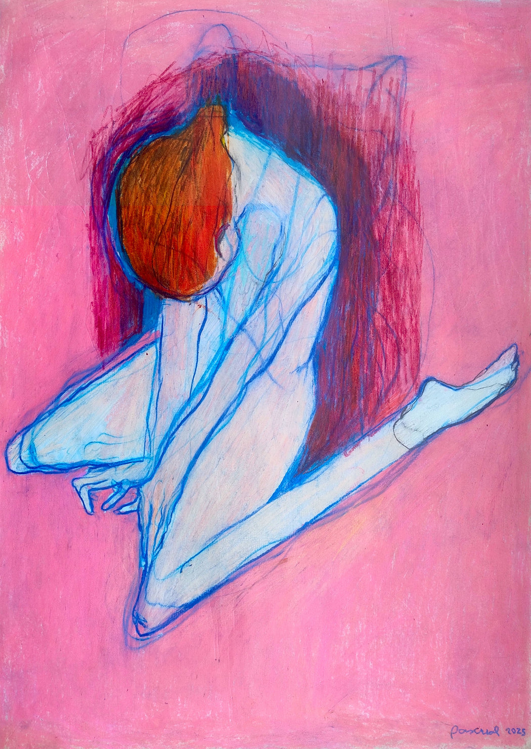 Posing with the head down