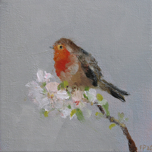 Robin With Blossom