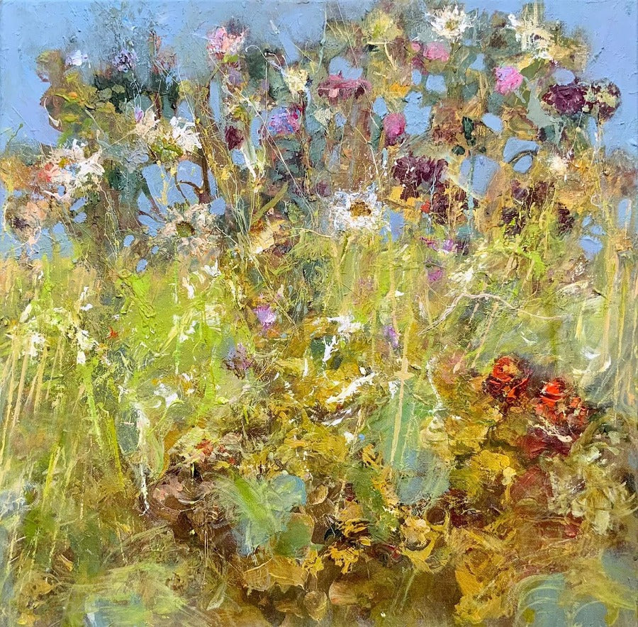 September Song by John McClenaghen | Contemporary floral painting for sale at The Biscuit Factory Newcastle 