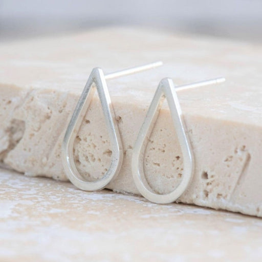 Silver Teardrop Earrings by Elin Horgan | Contemporary Jewellery for sale at The Biscuit Factory Newcastle 