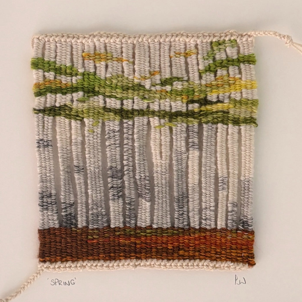 Spring - a colourful tapestry of a forest by textile artist Liz Whiteside, for sale at The Biscuit Factory Newcastle