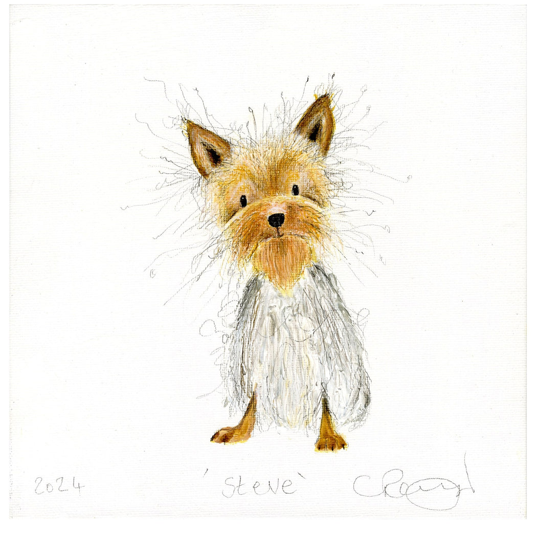 An original illustration/painting of a dog by artist Catherine Rayner