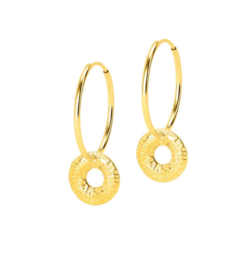 Torus Hoops Gold by Caitlin Hegney | Contemporary Jewellery for sale at The Biscuit Factory Newcastle 