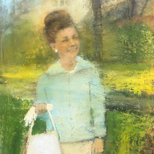 Woman in a Park by Rhonda Smith | Contemporary Painting for sale at The Biscuit Factory Newcastle 