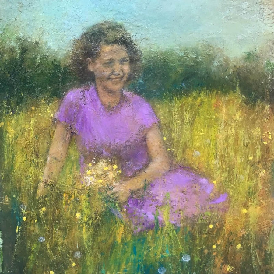 Woman in a Field by Rhonda Smith | Original paintings for sale at The Biscuit Factory Newcastle 