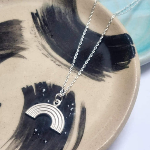 Arc Pendant Silver by Tina Macleod \ Contemporary jewellery in silver for sale at The Biscuit Factory Newcastle