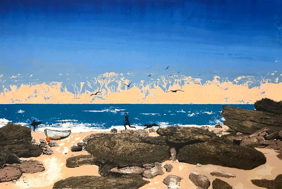 Beach Boys by Tim Southall | Contemporary Silkscreen Print for sale at The Biscuit Factory 