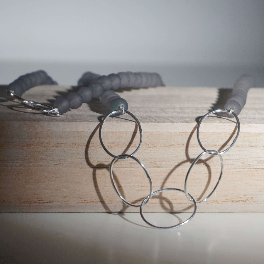 Bead and Link Chain Necklace by Claire Lowe | Contemporary Jewellery for sale at The Biscuit Factory Newcastl e