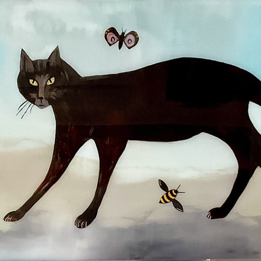 Black Cat with Insects