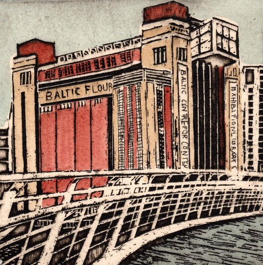 Baltic Centre by Catherine Williams | Contemporary Etching for sale at The Biscuit Factory Newcastle 
