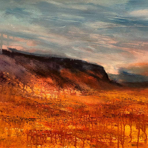 Blue and Orange in the Valley by Clifford William Blakey | Contemporary Painting for sale at The Biscuit Factory Newcastle 