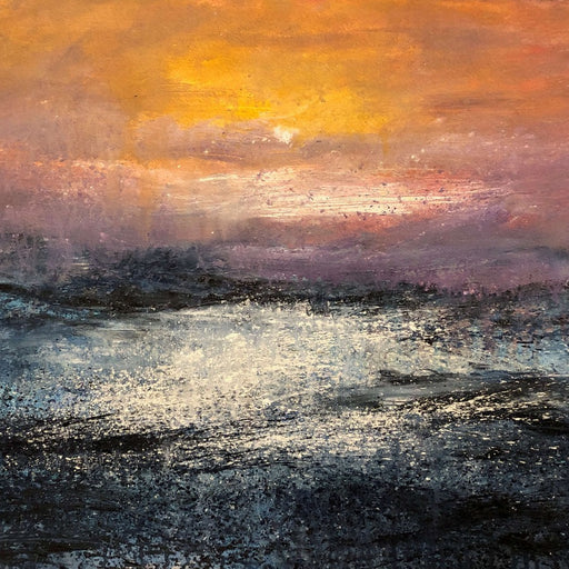 Blue and Yellow North Sea by Clifford William Blakey | Contemporary Painting for sale at The Biscuit Factory Newcastle